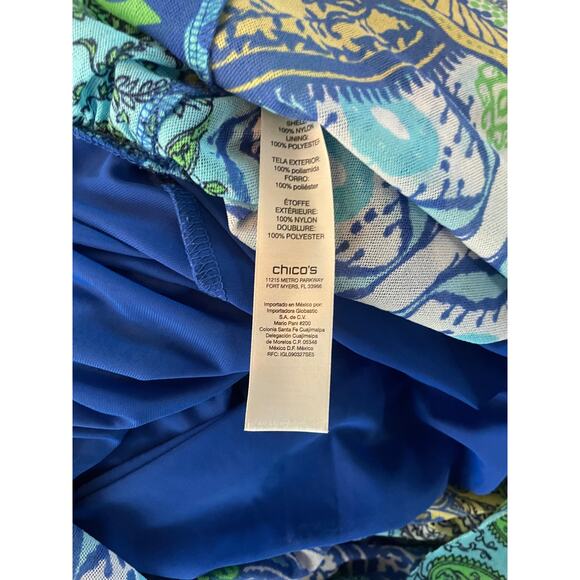 Chicos boho Mandala Blue hippy ruffle skirt LARGE - Picture 5 of 6